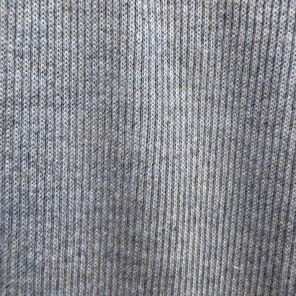 Vintage 80s Grey Ribbed Knitwear Short Sleeve Polo M Preppy Old Money Minimalist - Picture 9 of 9